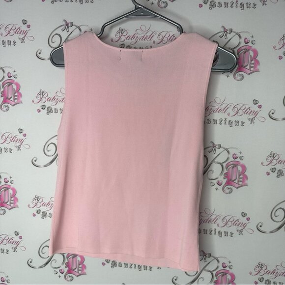 Finity tank top embroidery embroidered beads floral shimmer baby pink sparkly - Picture 2 of 4